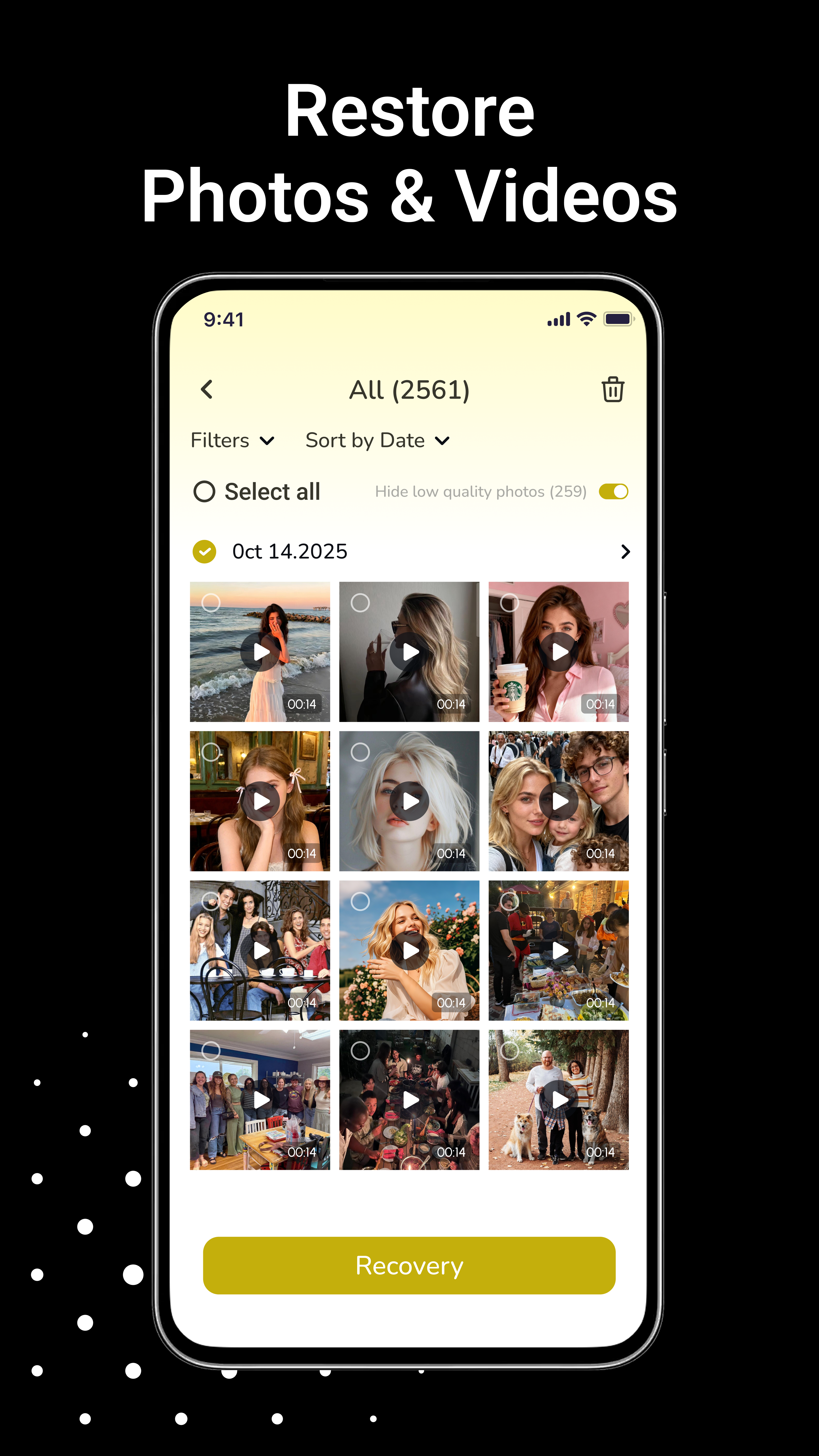 Quick Recover interface